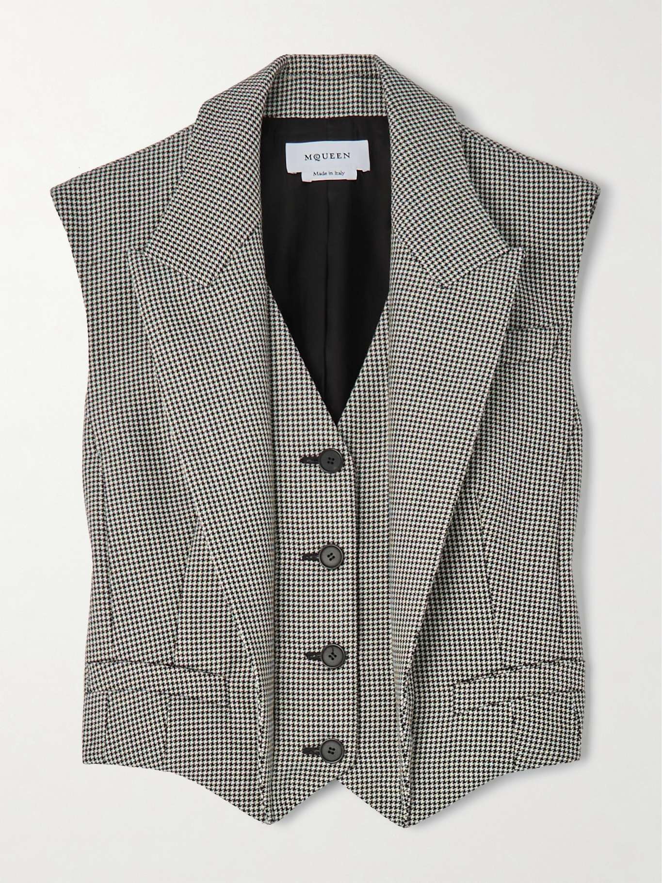 Houndstooth wool and mohair-blend vest Gray - 1