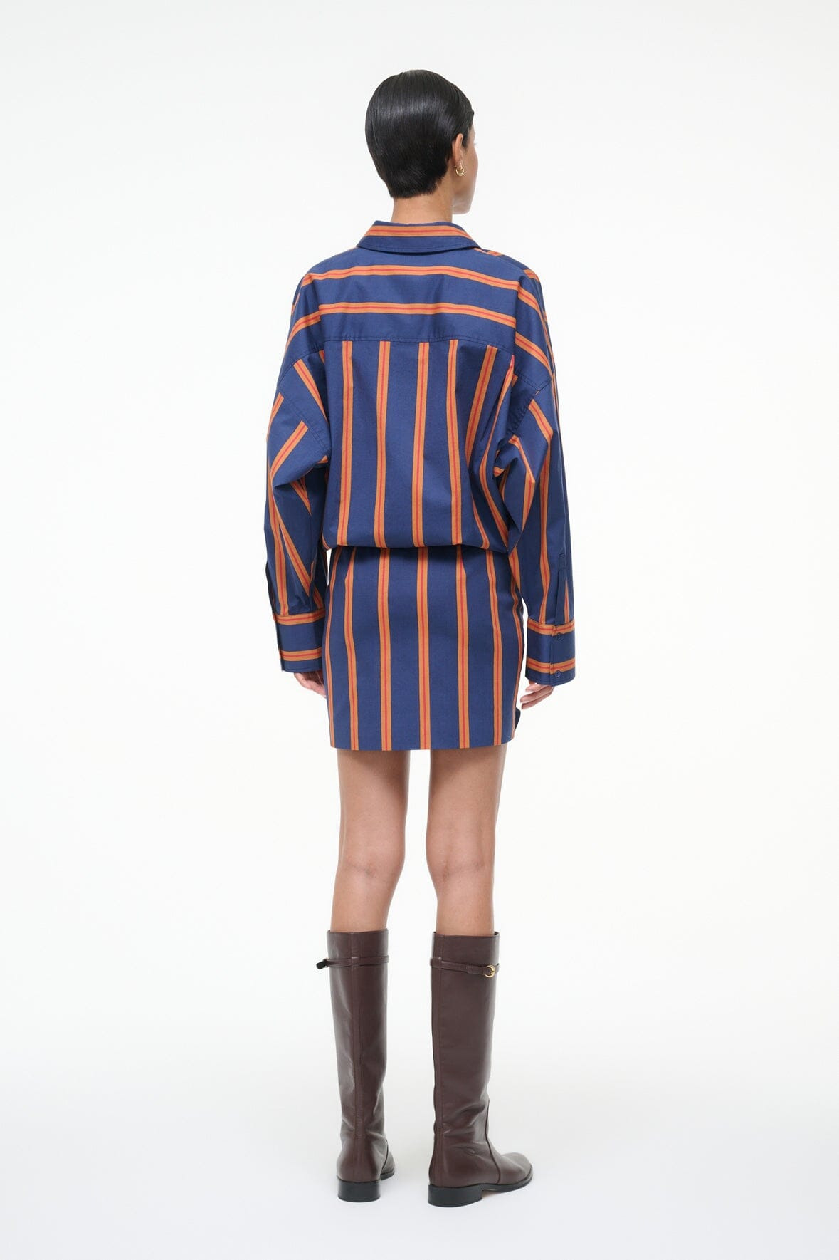 STAUD CYNTHIA DRESS RAILROAD STRIPE - 4