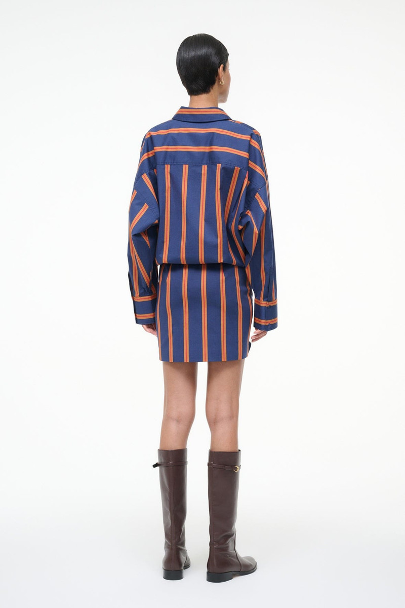 STAUD CYNTHIA DRESS RAILROAD STRIPE 4