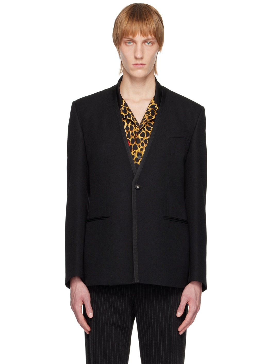 Black Button Blazer - 1