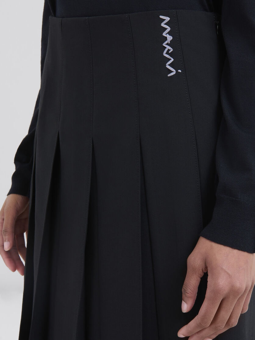 BLACK WOOL BLEND SKIRT WITH MARNI SYMBOL - 4