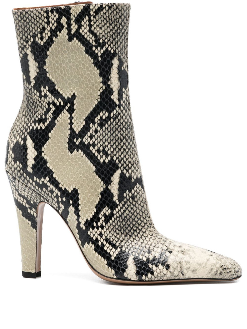 Belle snakeskin pointed ankle boots 1