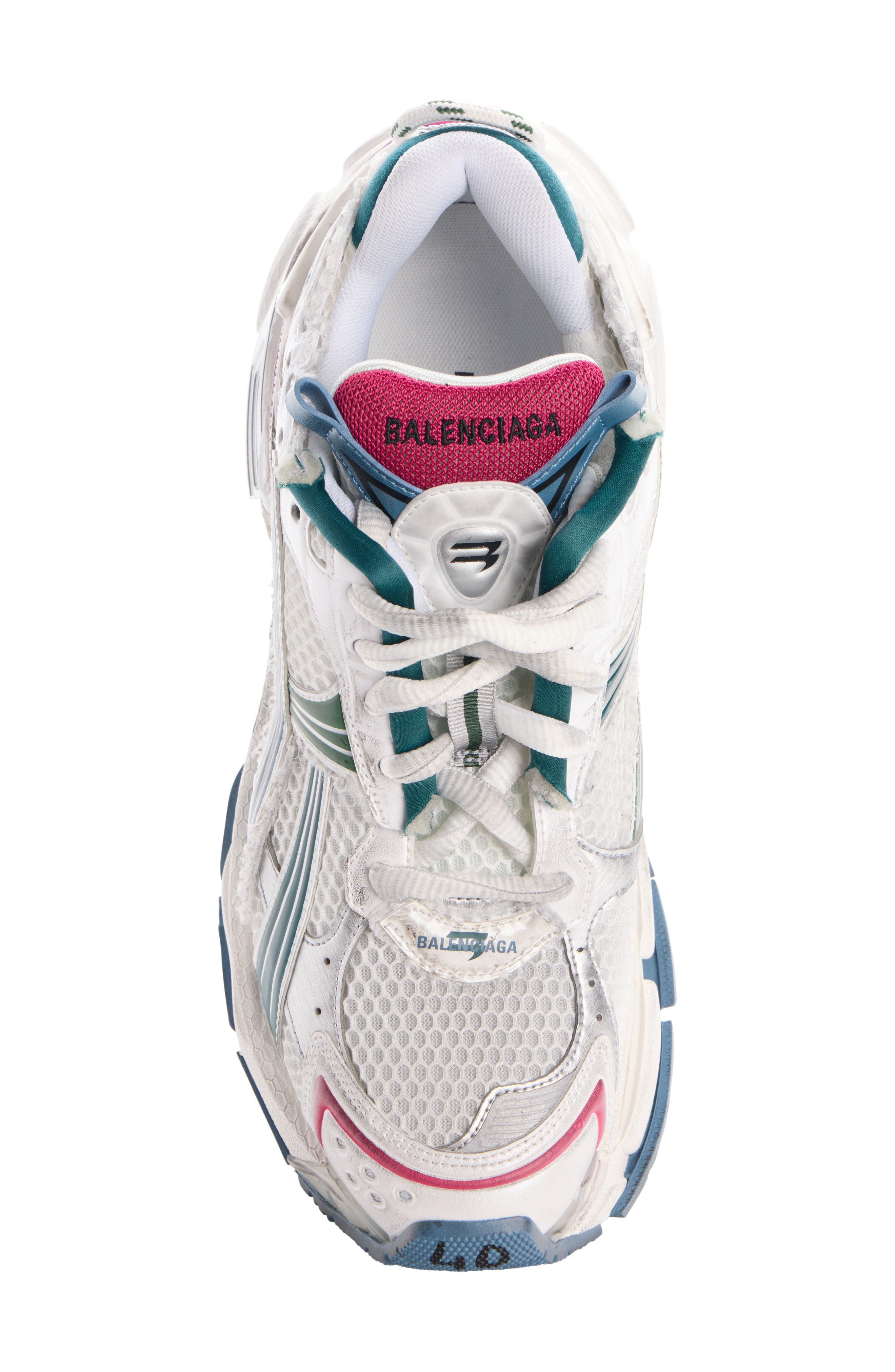 Balenciaga Runner Sneaker in White/Dark Green/Blue/Pink at Nordstrom - 4