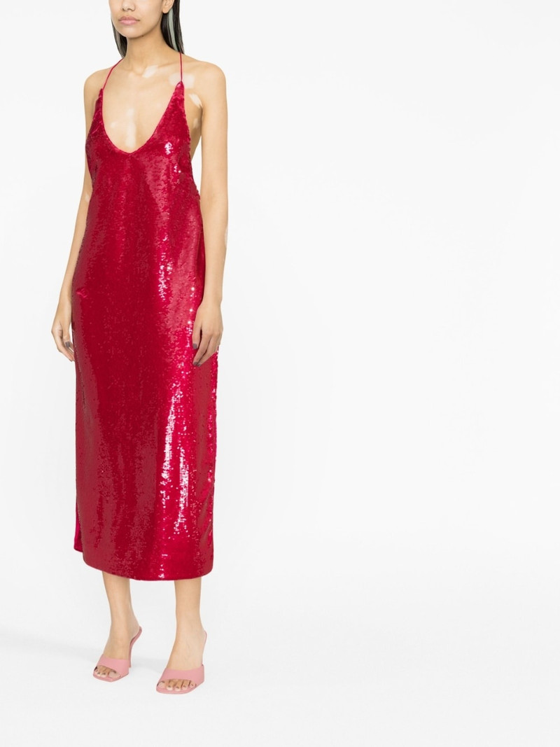 GANNI sequin-embellished midi dress outlook