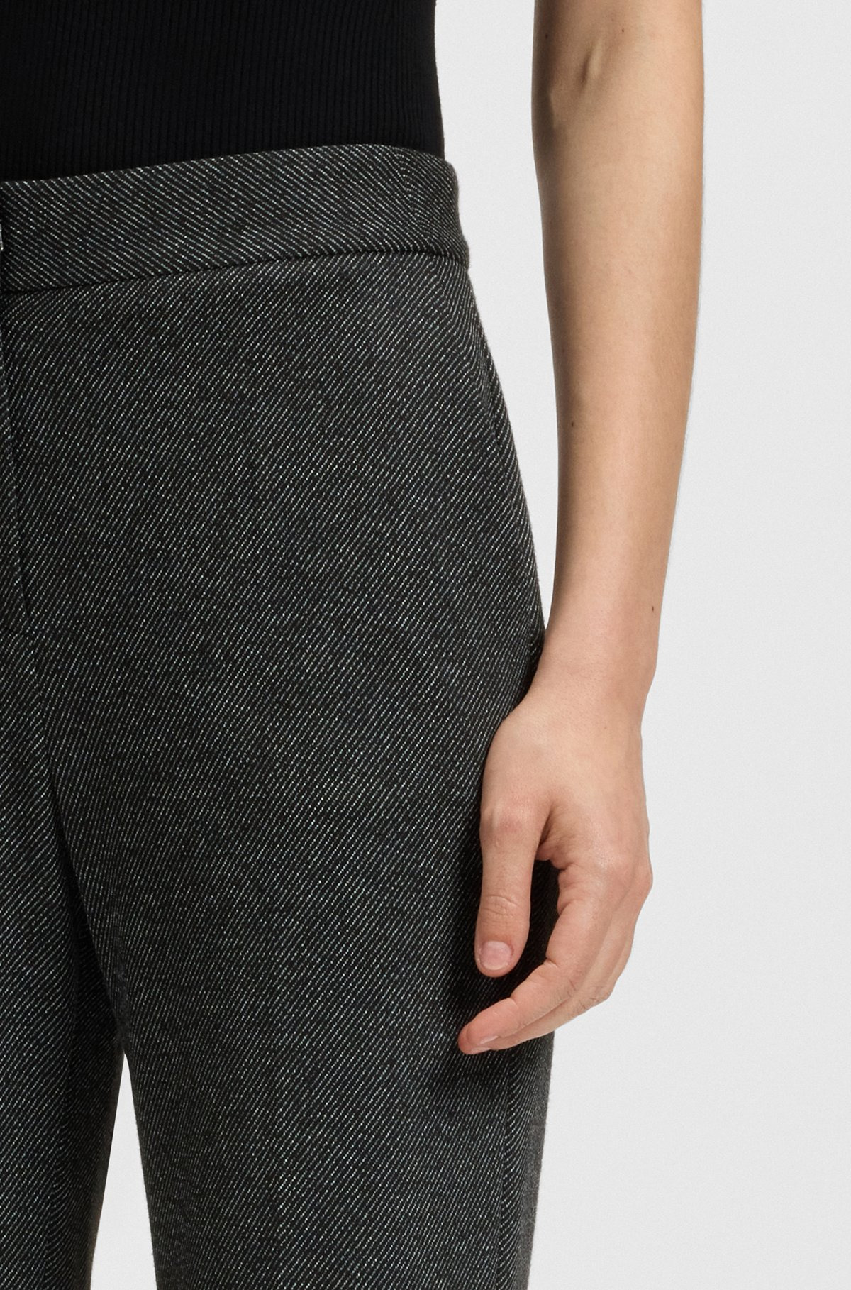SLIM-FIT PANTS IN WOOL TWILL WITH STRETCH - 5