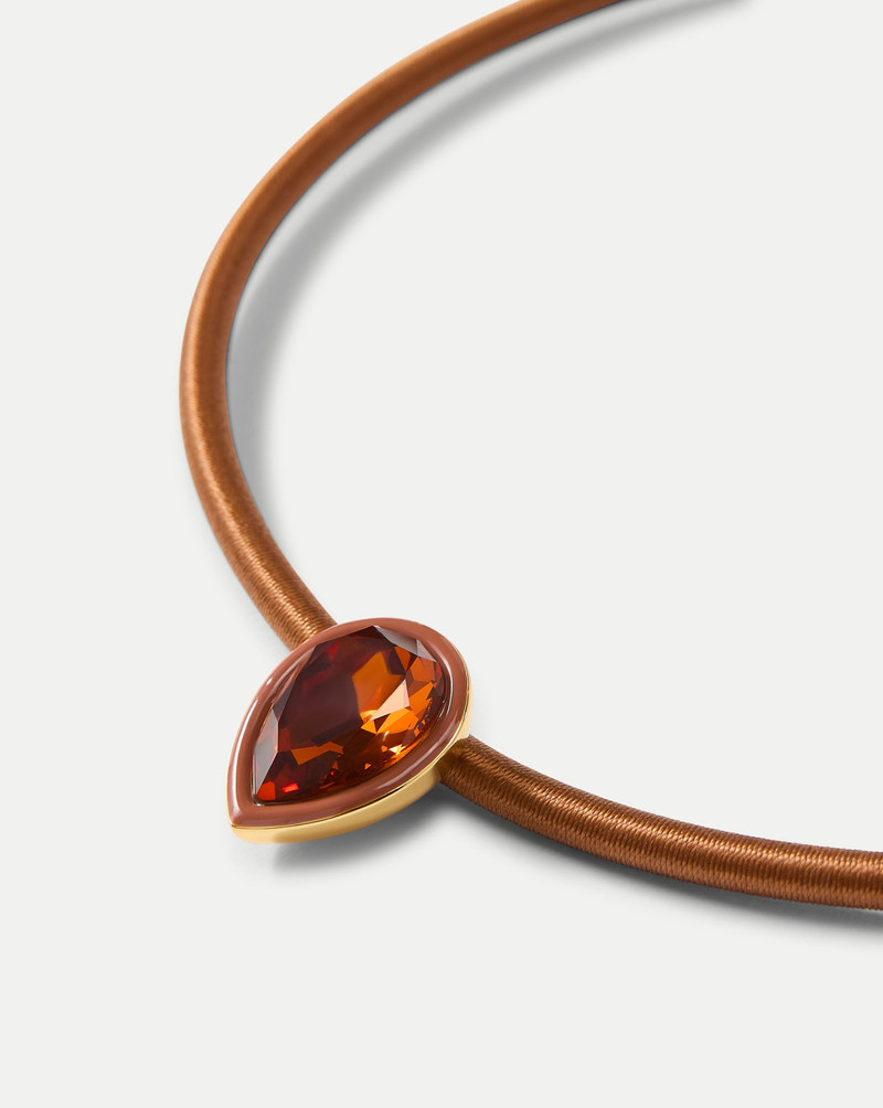 BROWN CORD PENDANT NECKLACE 3