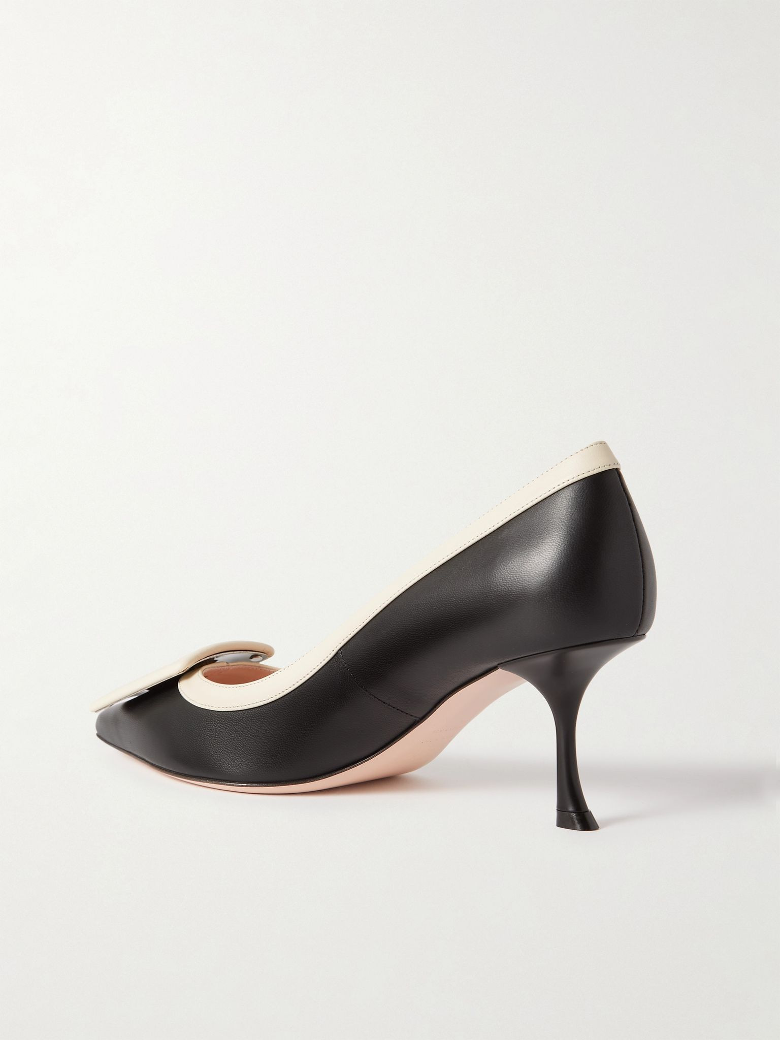 Viv' In The City 65 buckled two-tone leather pumps Black - 3
