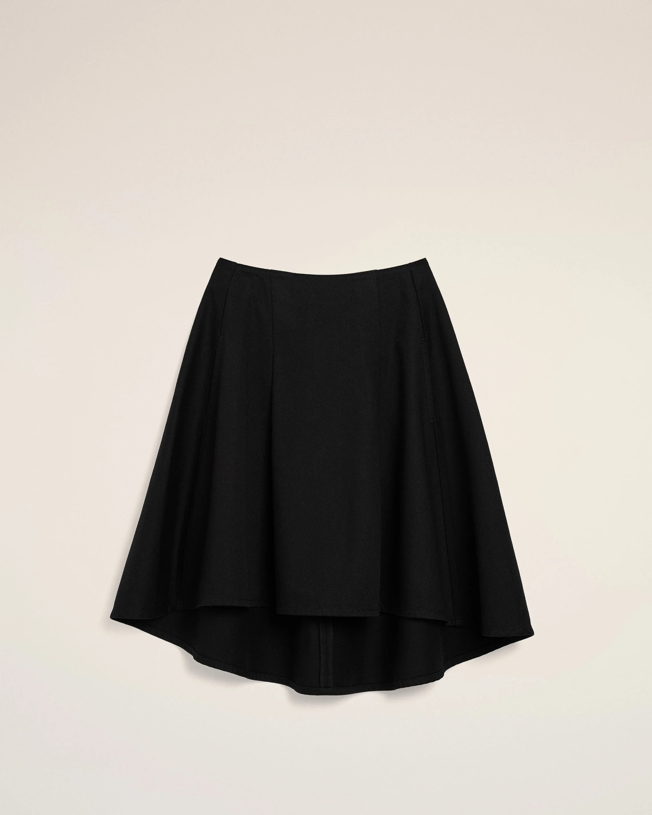 BLACK MIDI A-LINE COTTON SKIRT - 1