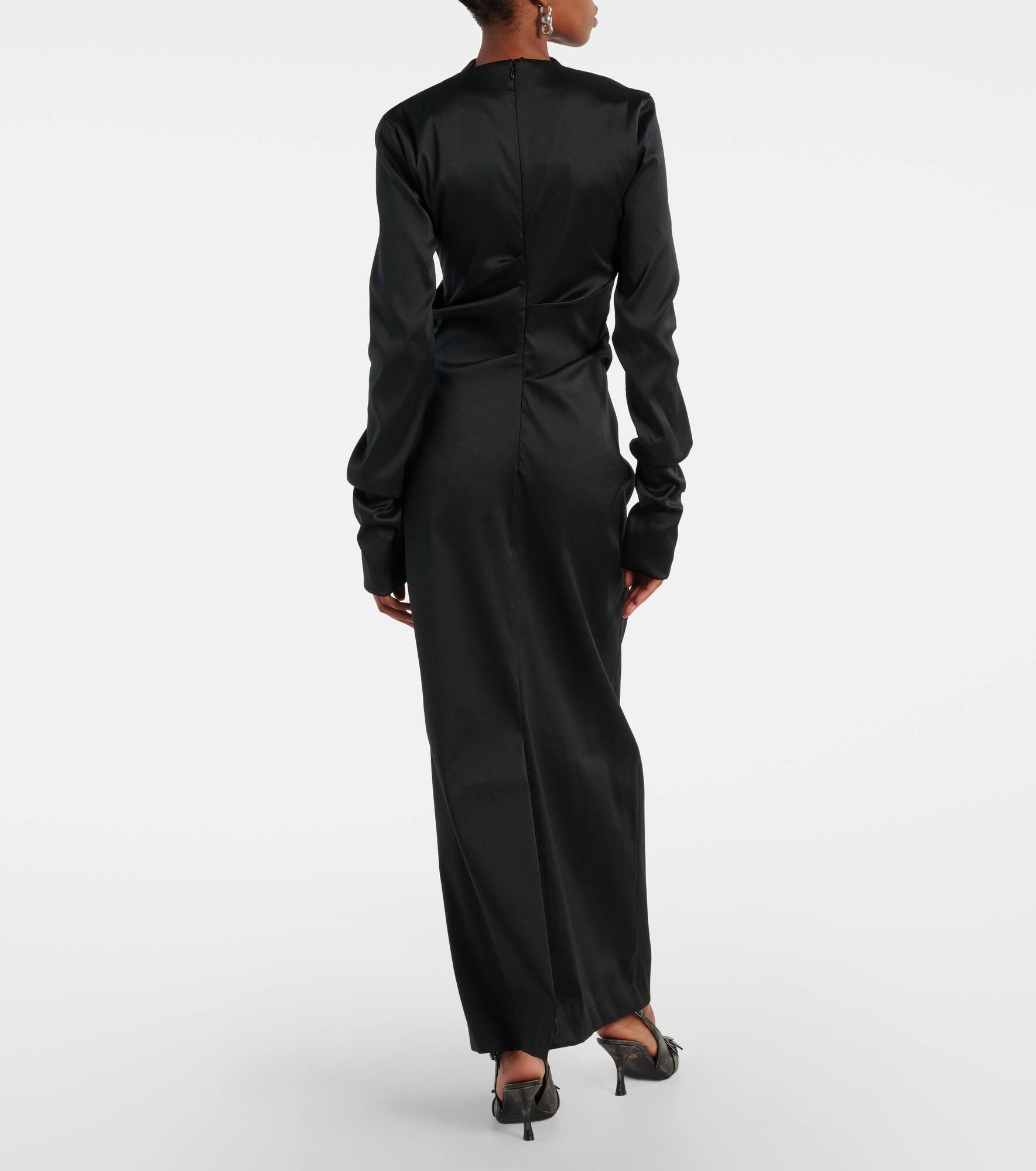 Draped twill gown - 3