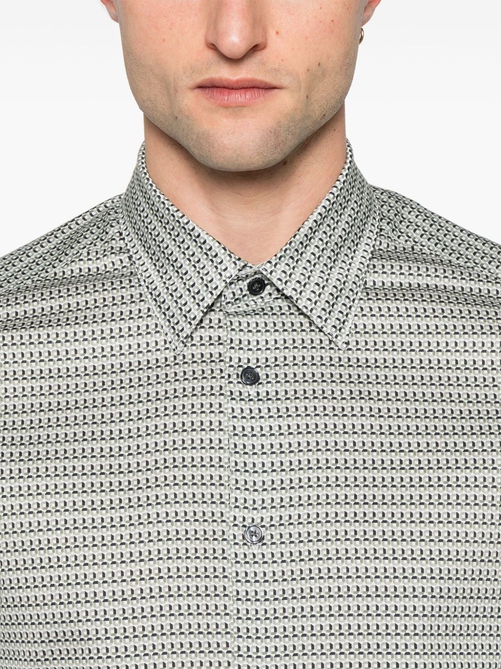geometric-print shirt - 5