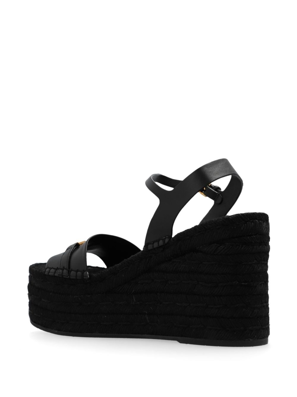 Barocco leather wedge sandals - 3