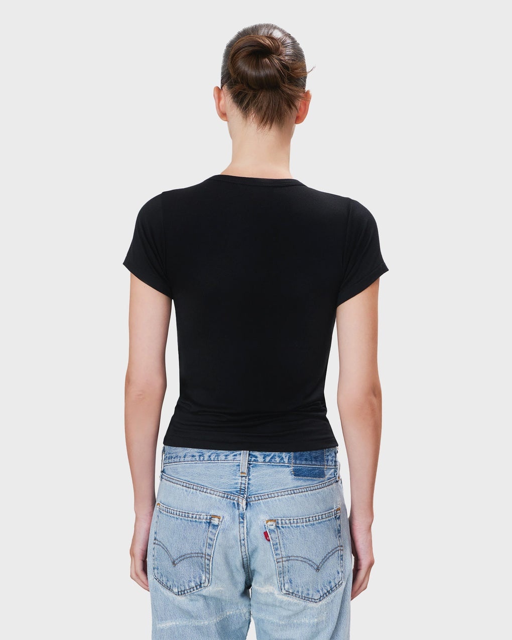 T-Shirt Fitted Crewneck Short Sleeve Black - 2