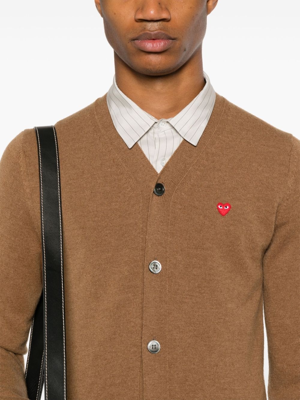 Heart-patch wool cardigan - 6