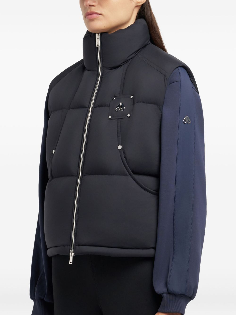 wrap-collar puffer vest - 2
