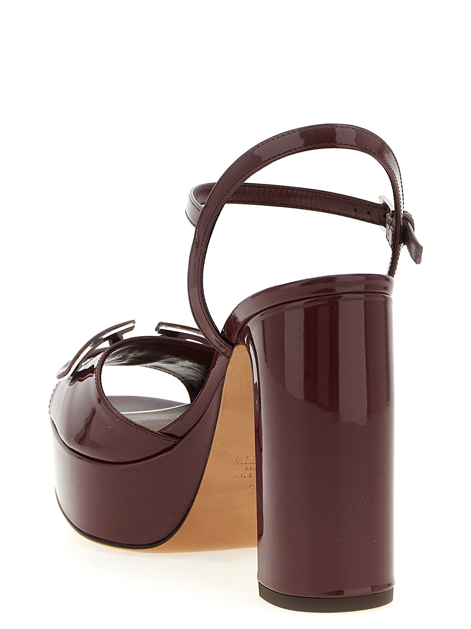 Valentino Garavani Vlogo Signature Sandals Bordeaux - 3