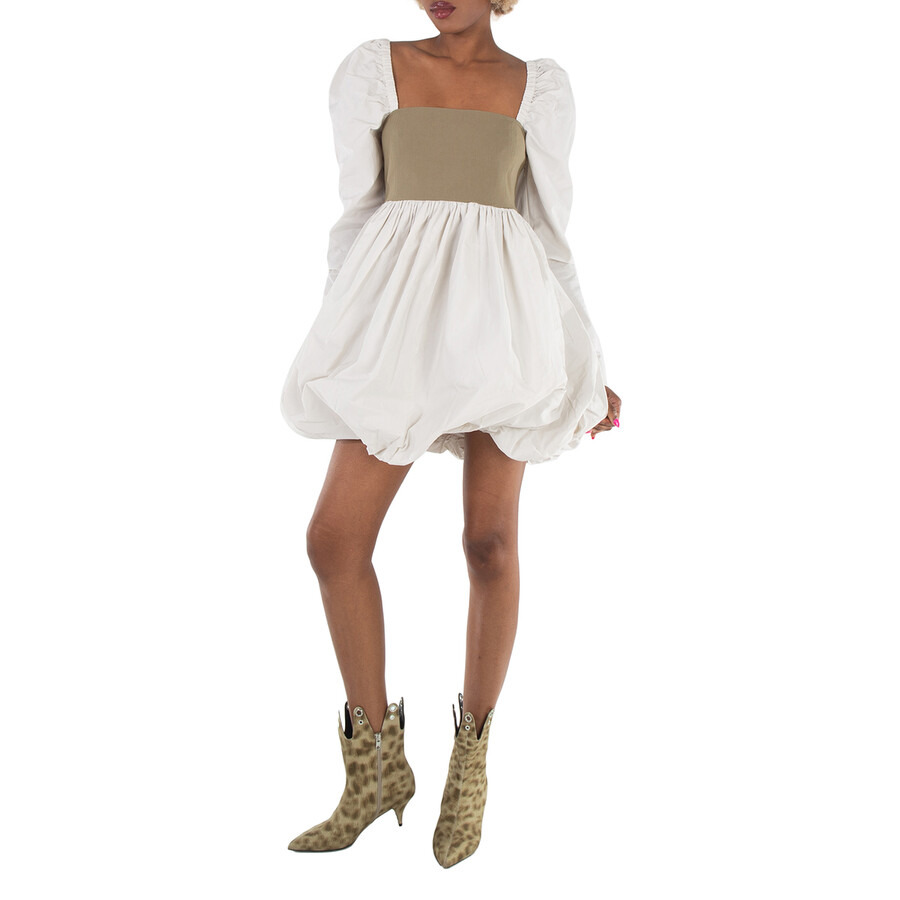 Ganni Taffeta Mix Balloon Mini Long Sleeve Dress - 3