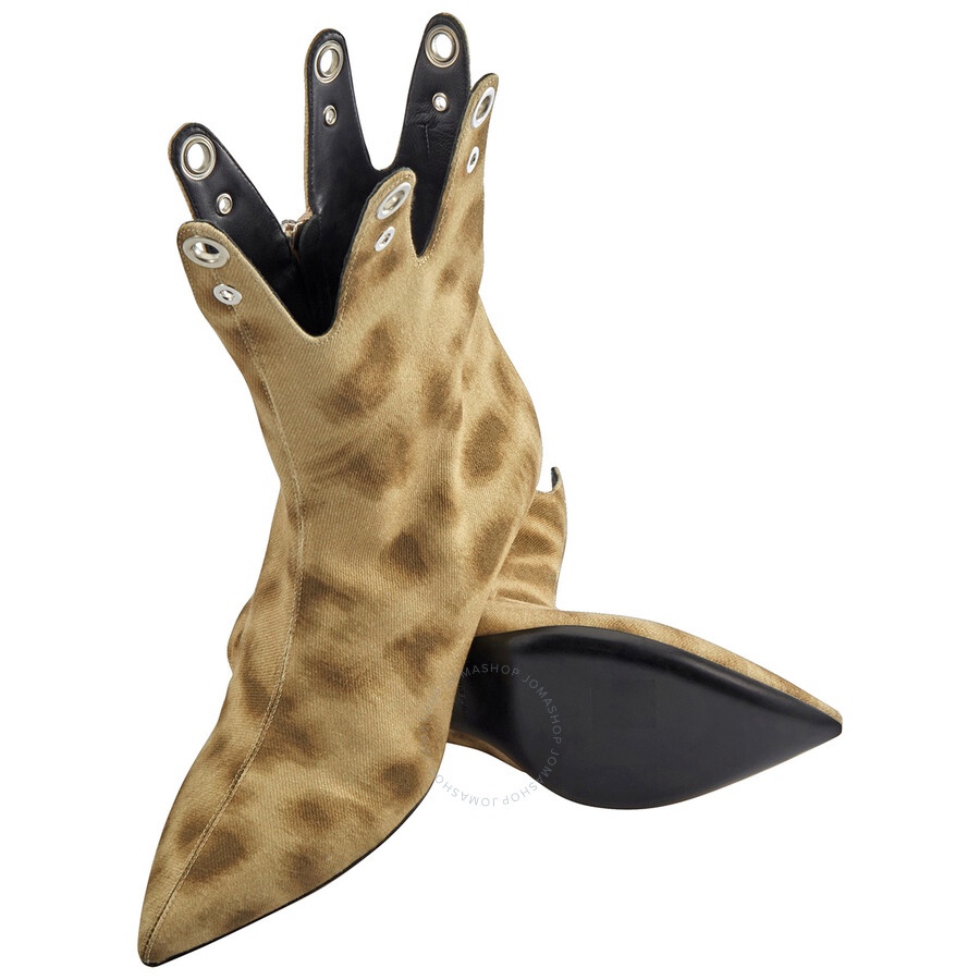 Burberry Jermaine Leopard Print Eyelet Detail Ankle Boots - 2