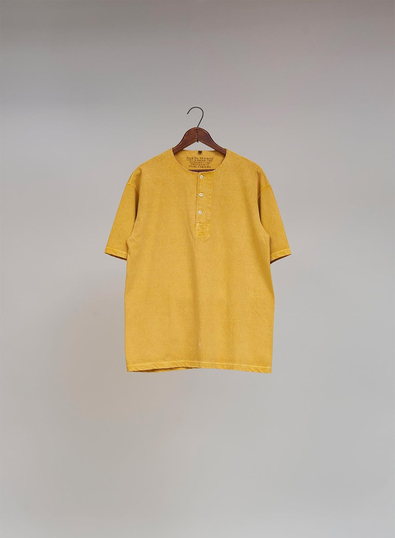 50's Henley Neck Shirt Pigment in Yellow 1