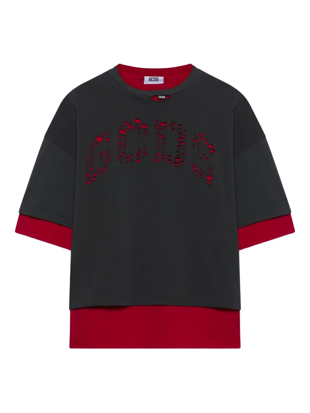 laser cut-logo T-shirt - 1