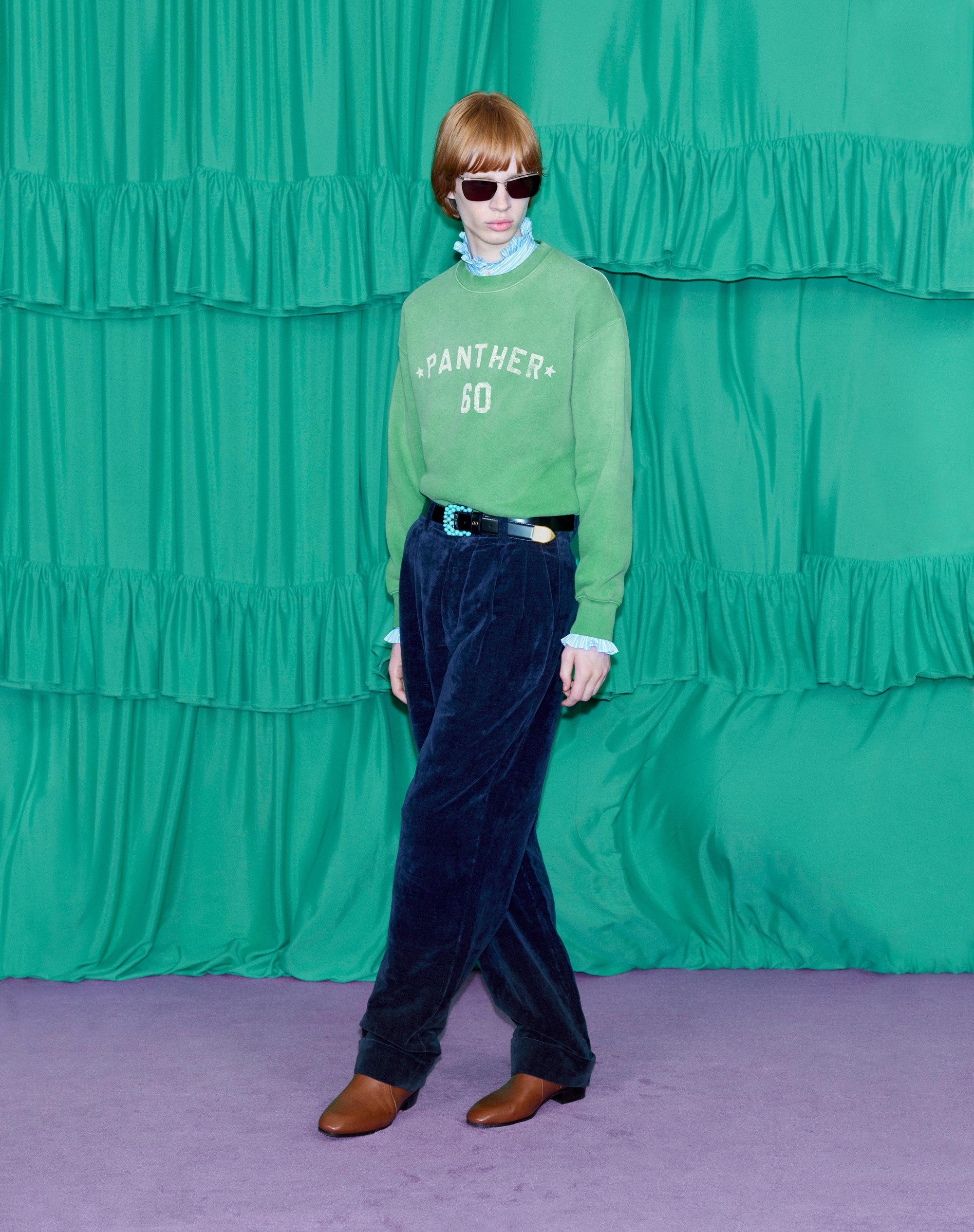 WASHED COTTON-LINEN VELVET PANTS - 8