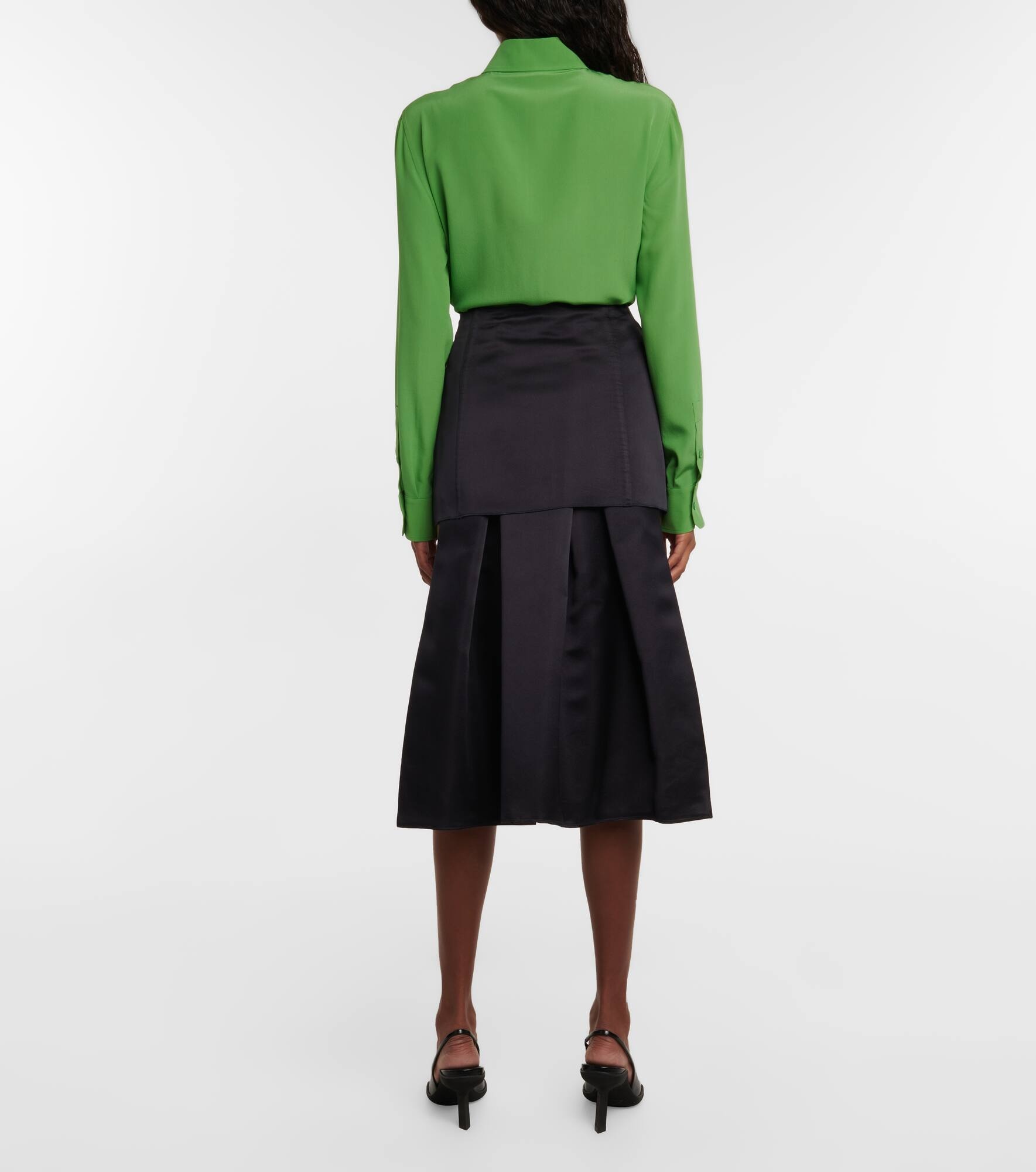 Silk satin hybrid miniskirt - 3
