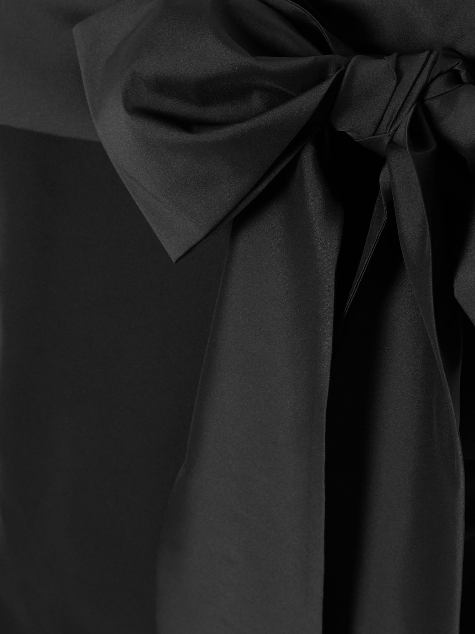 Bart bow-embellished taffeta-trimmed crepe de chine gown Black - 4