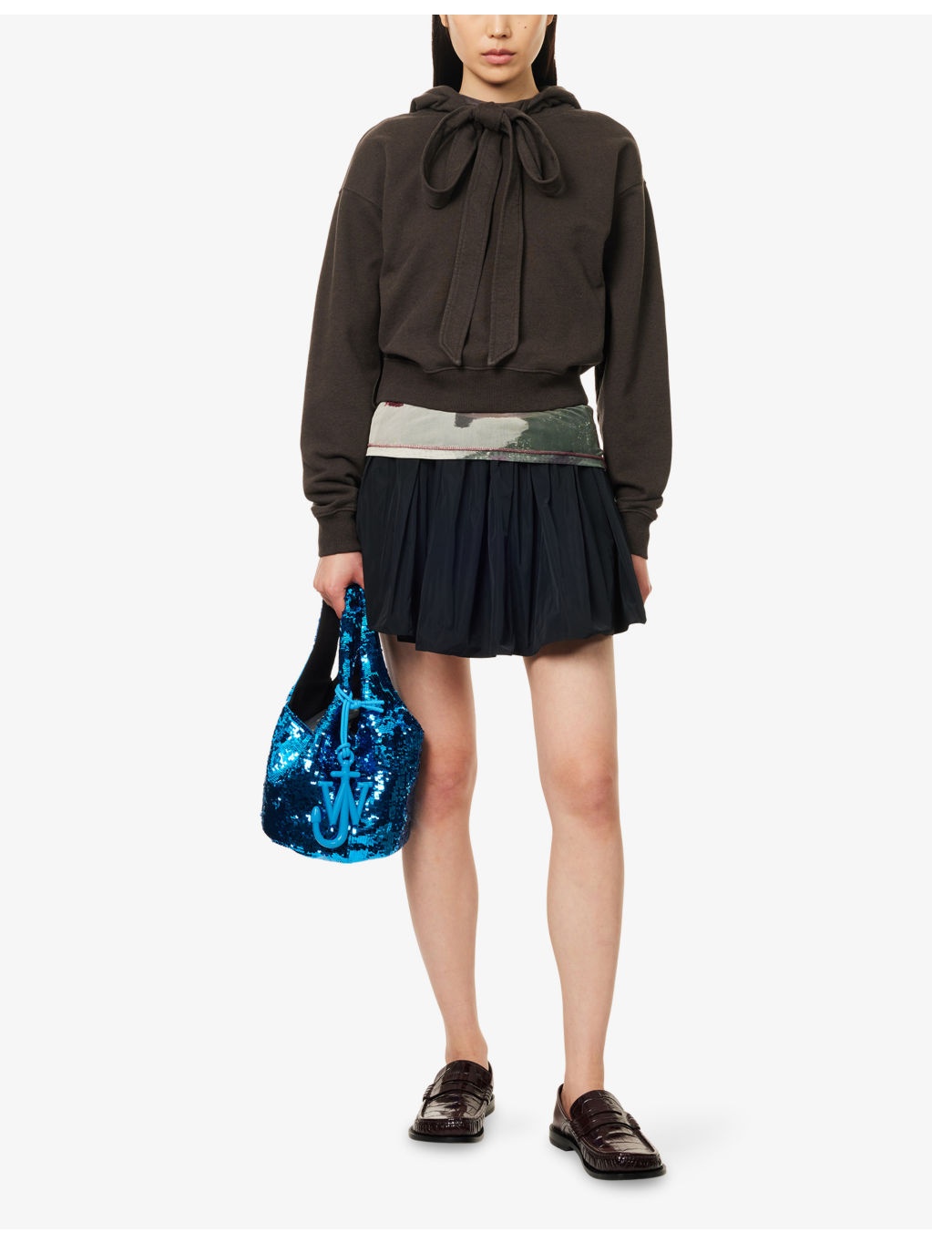 Tied-Bow Logo-Embroidered Cotton-Jersey Hoody - 2