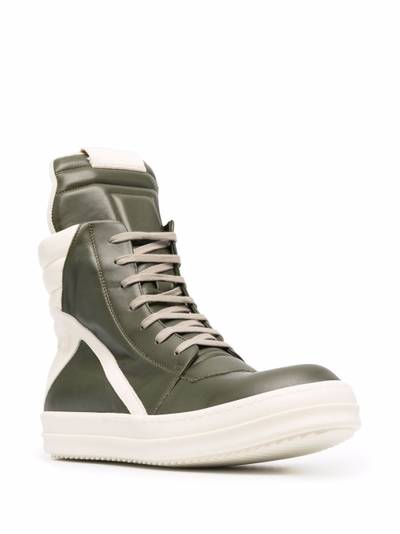 Rick Owens two-tone lace-up sneakers outlook