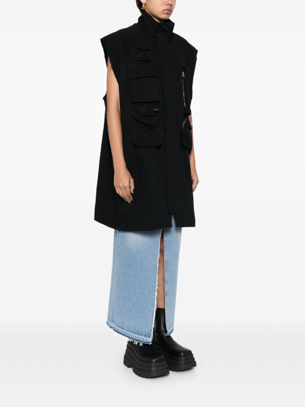 Multi-pocket zip-up vest - 3