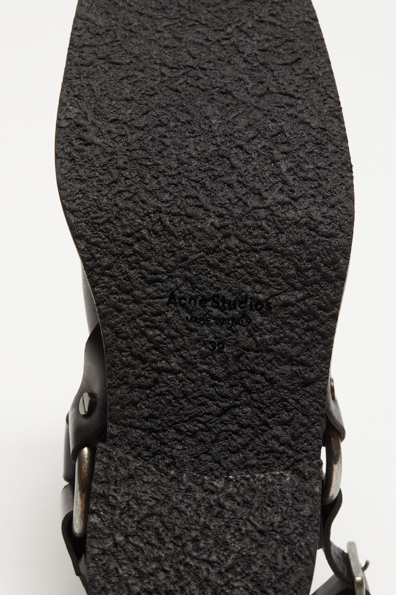 Leather buckle mule - Black 8