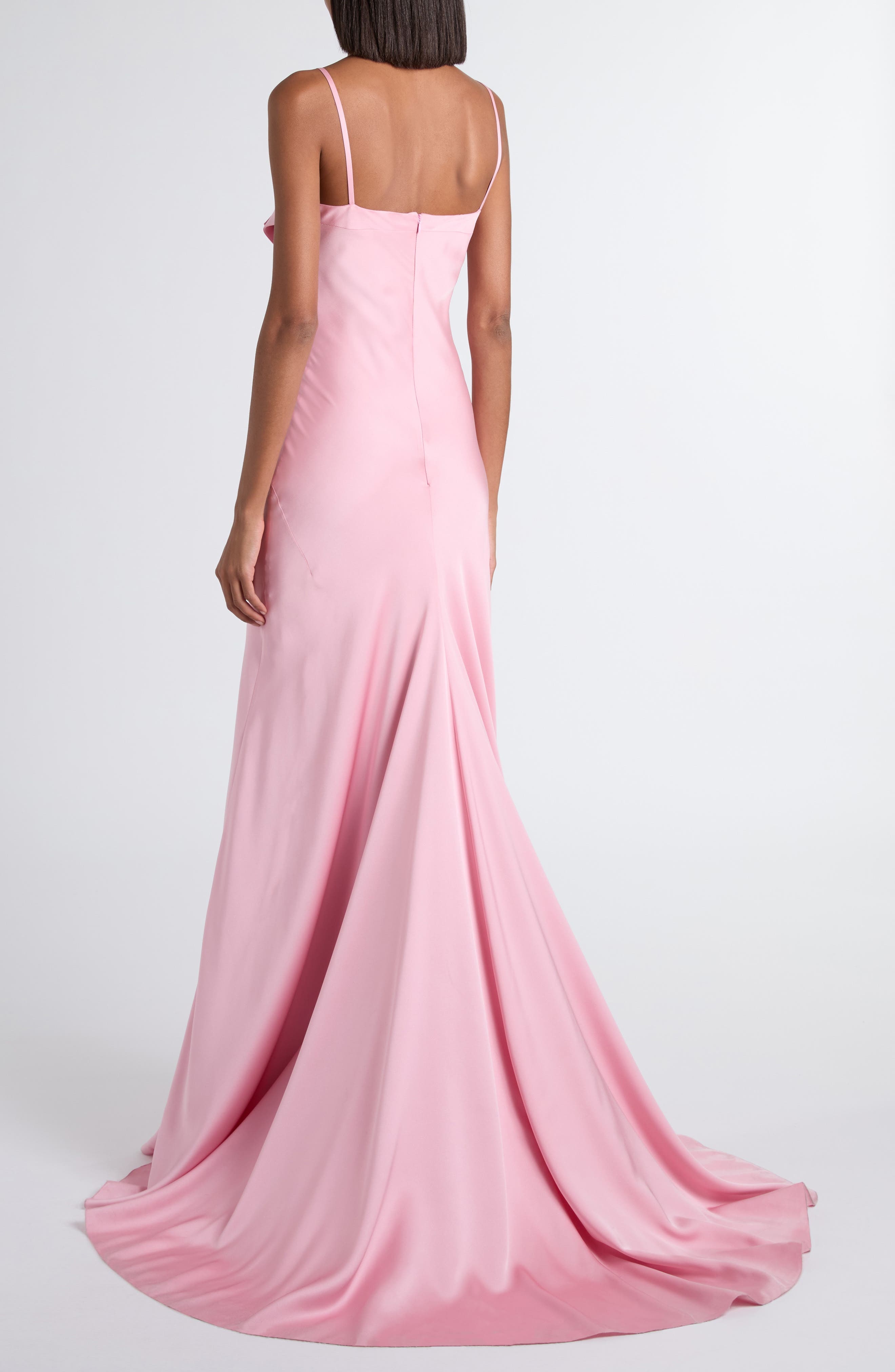 McQueen Double Silk Satin Evening Gown in Pale Pink at Nordstrom - 2