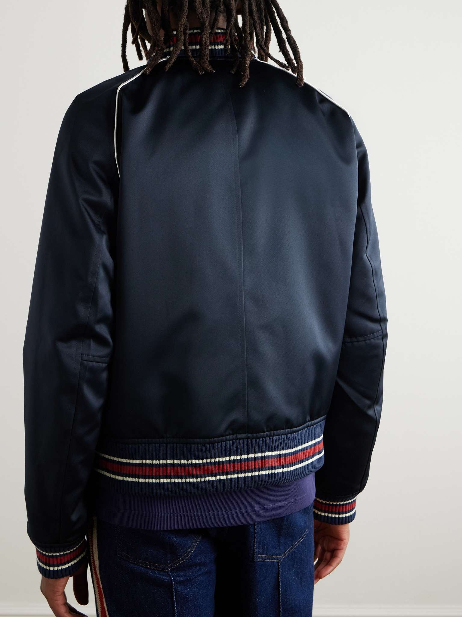Logo-Appliquéd Striped Shell Bomber Jacket - 4
