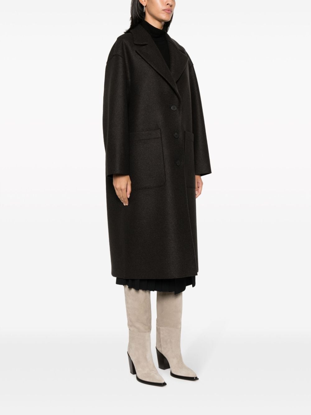 notched-lapels single-breasted coat - 3