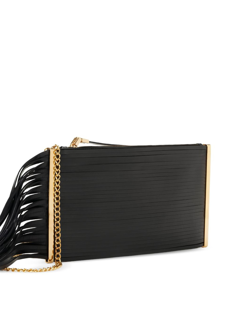 fringed-design chain-strap leather shoulder bag 4