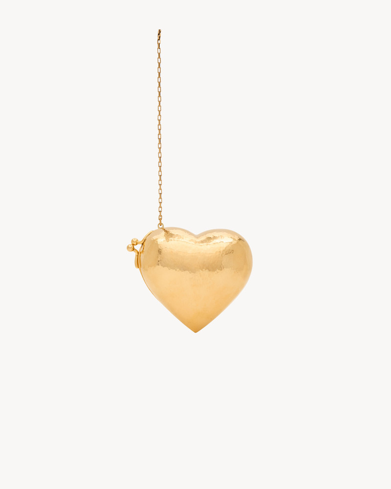 SAINT LAURENT EVENING MINI HEART MINAUDIÈRE IN BRASS outlook
