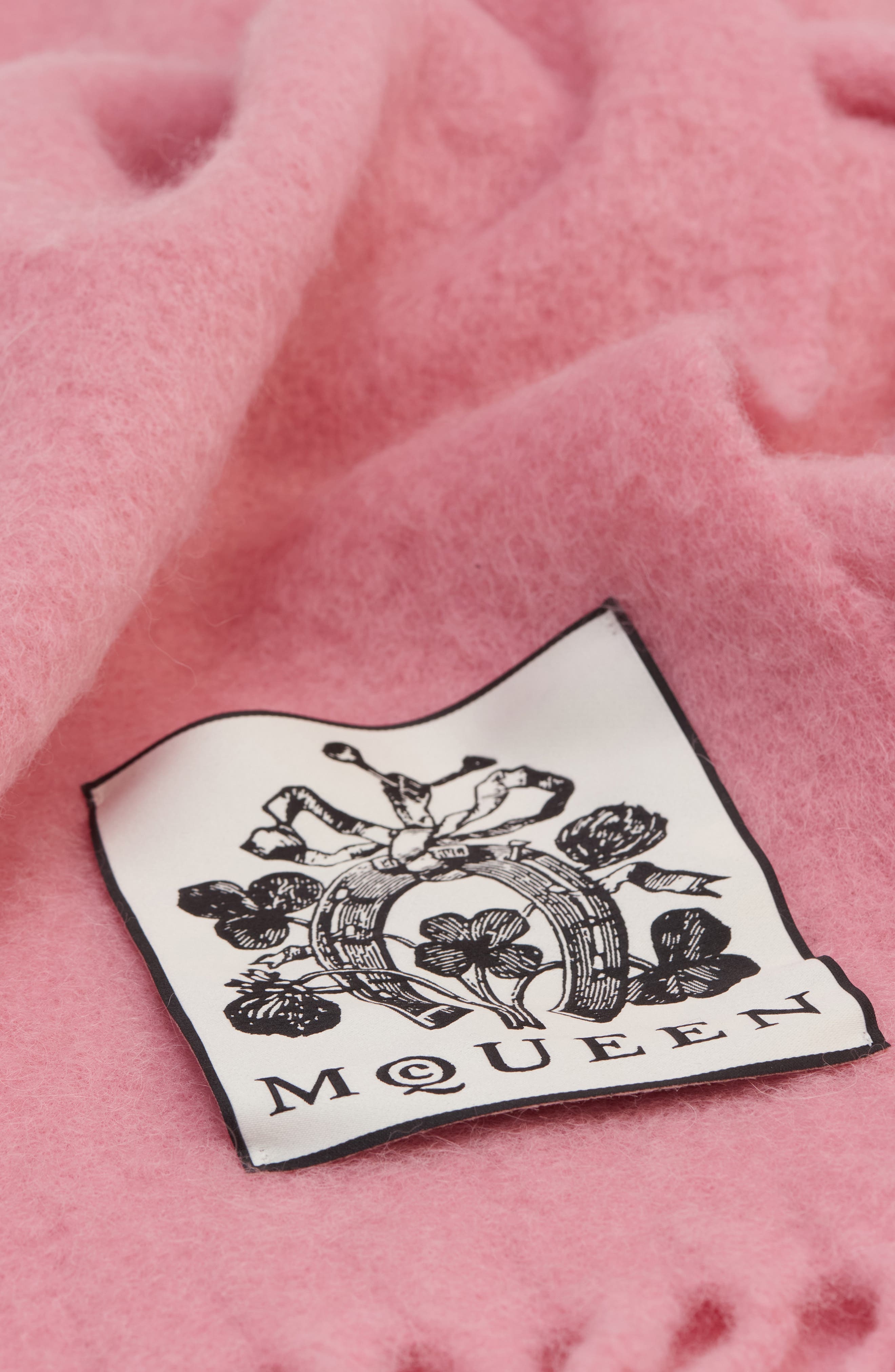McQueen Solid Alpaca Blend Scarf in Cocktail Pink at Nordstrom - 3