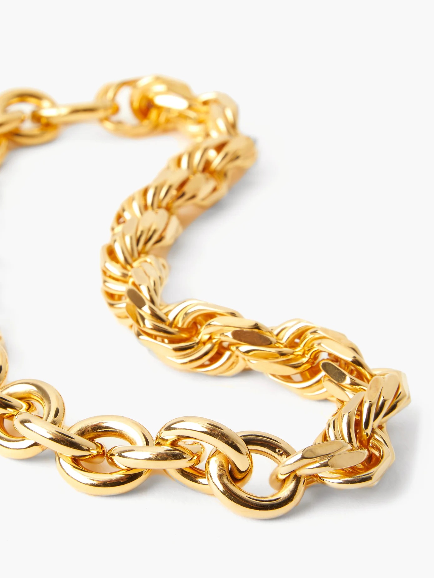 Chunky twisted-link gold-plated necklace - 4