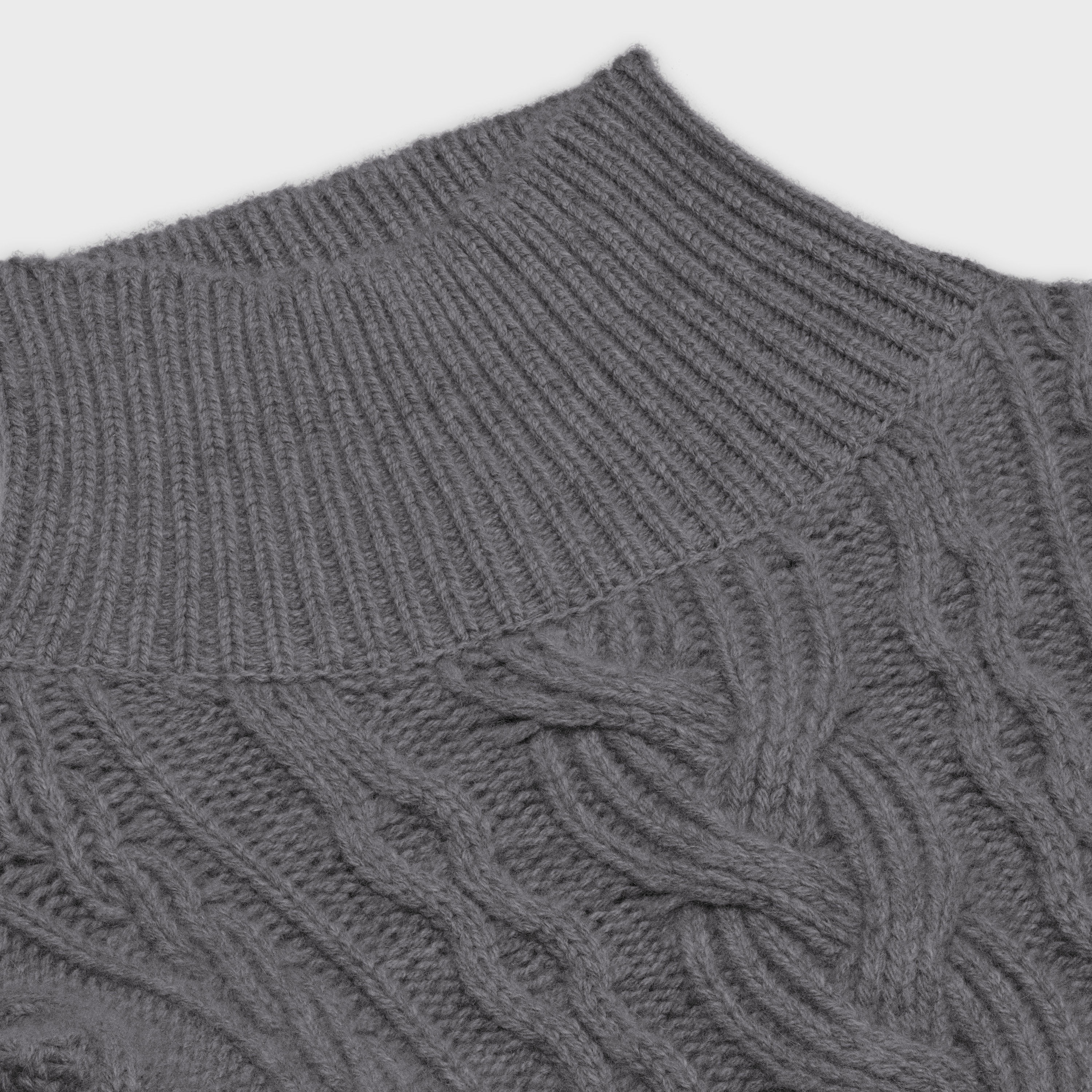 HIGH-NECK SWEATER IN 'ARAN' CASHMERE - 3