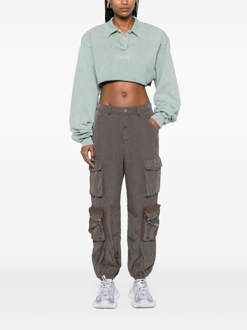 GCDS washed-effect cropped polo shirt outlook