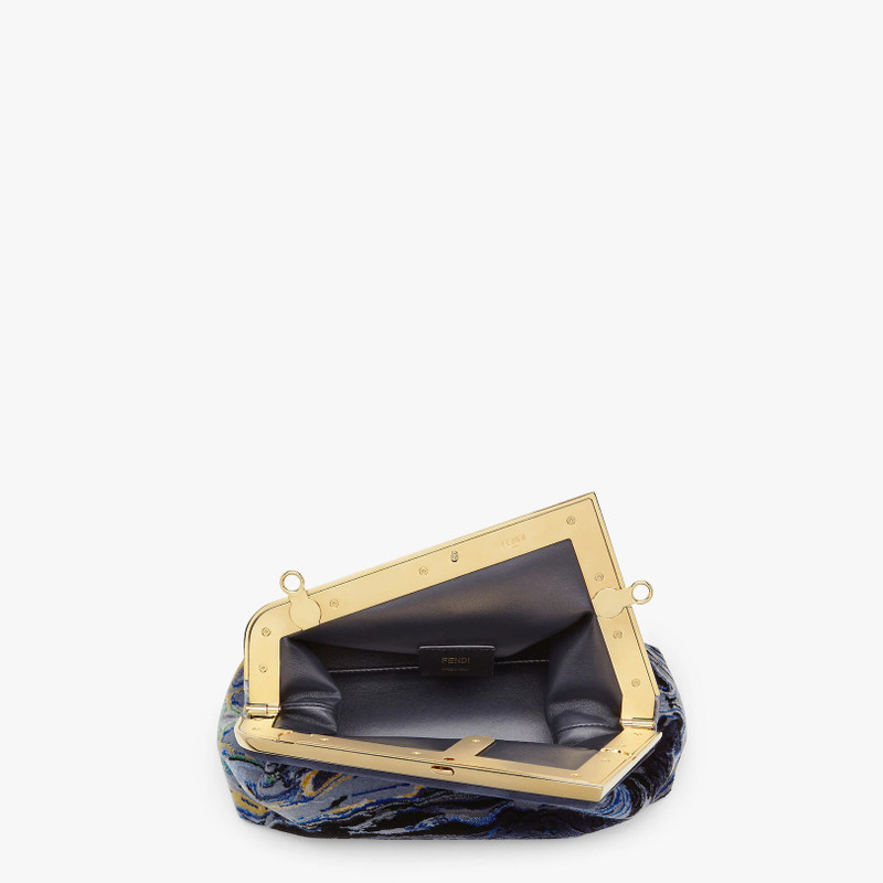 Blue marbled fabric bag 4