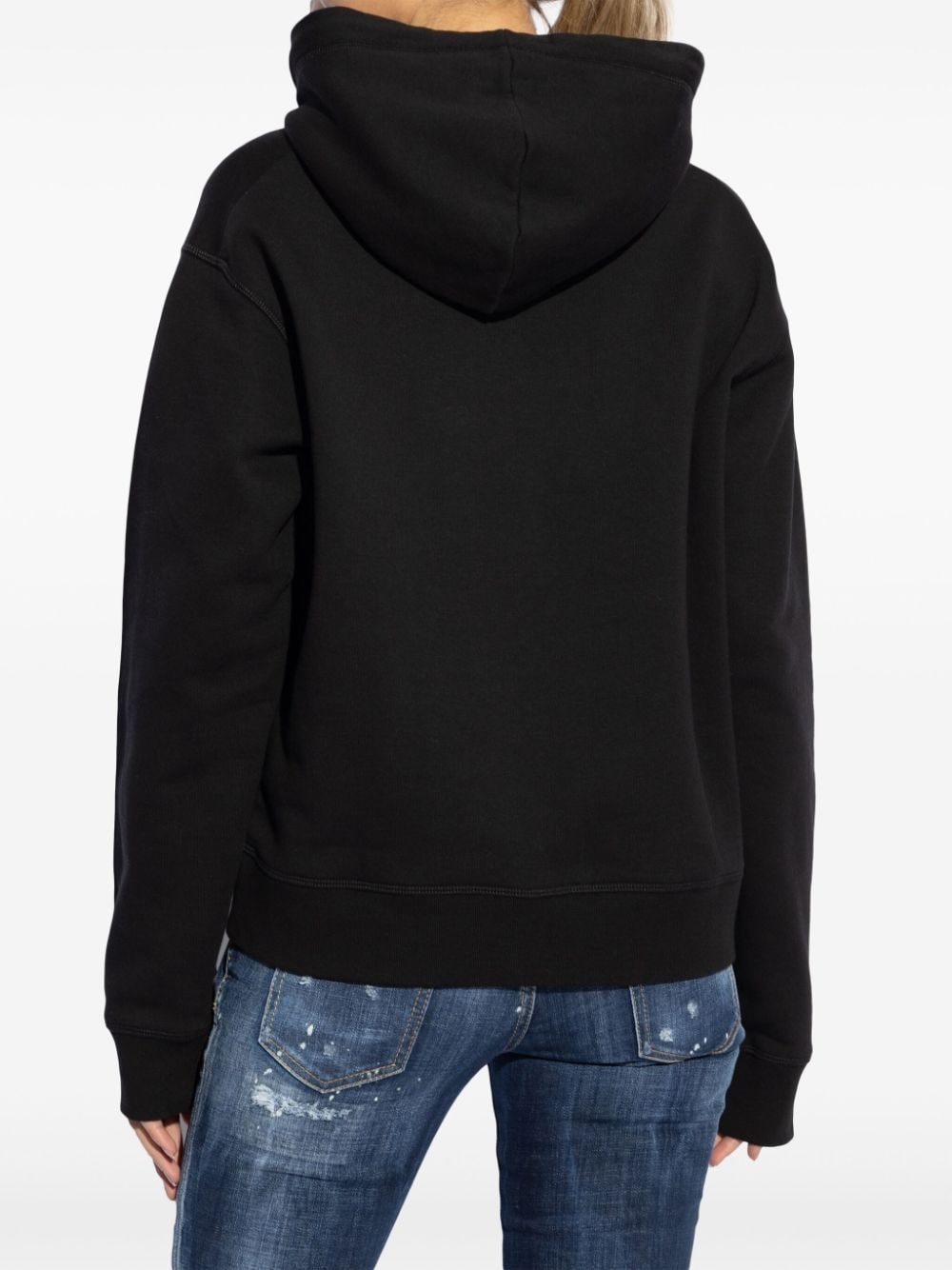 heart-patch cotton hoodie - 4