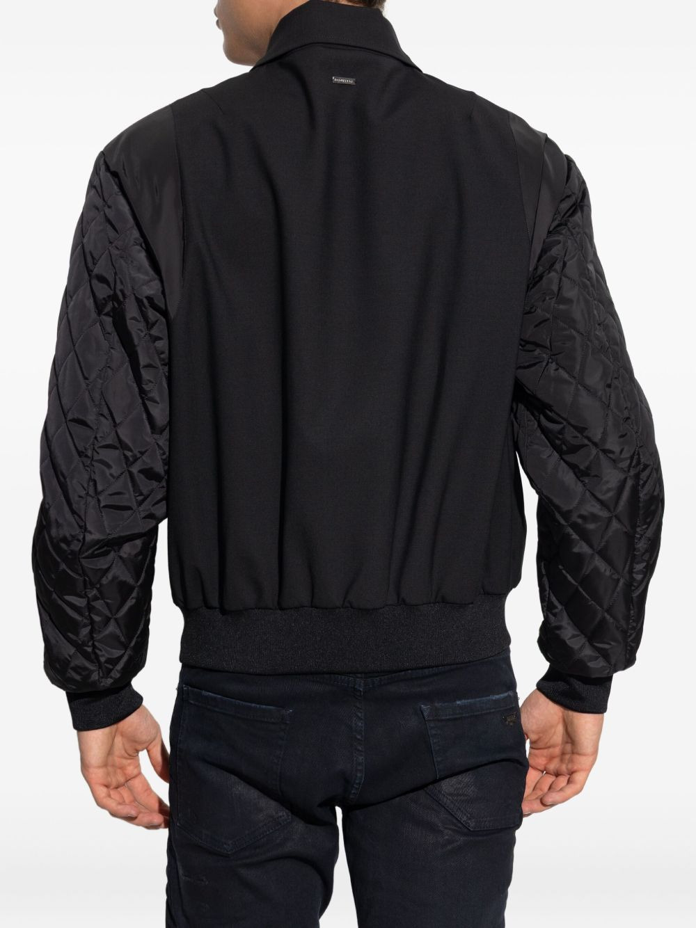 quilted-sleeve bomber jacket - 4