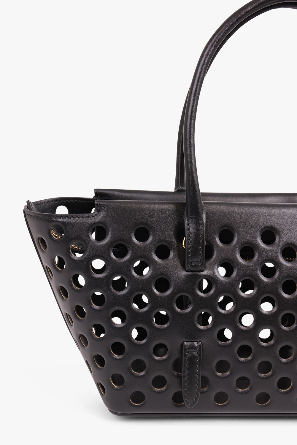 Alaïa NEO MINA 20 PERFORATED BAG | BLACK | parlourx | REVERSIBLE