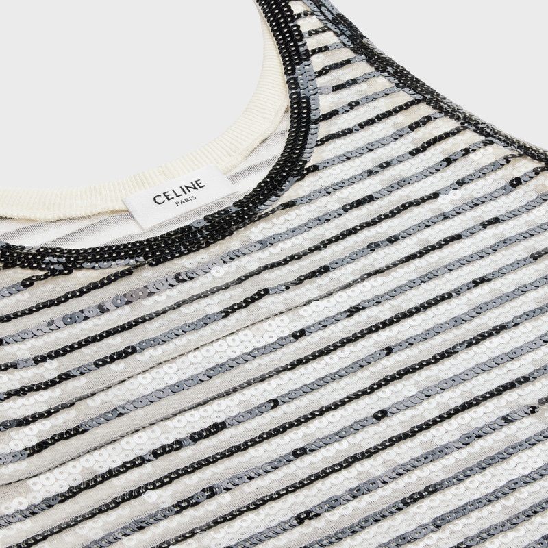 embroidered marinière tank top in jersey tulle 3