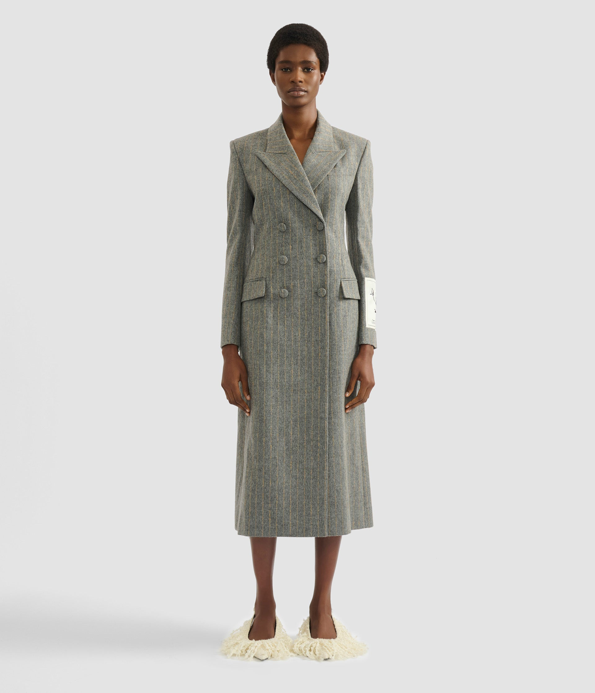 PINSTRIPE TAILORED COAT - 4