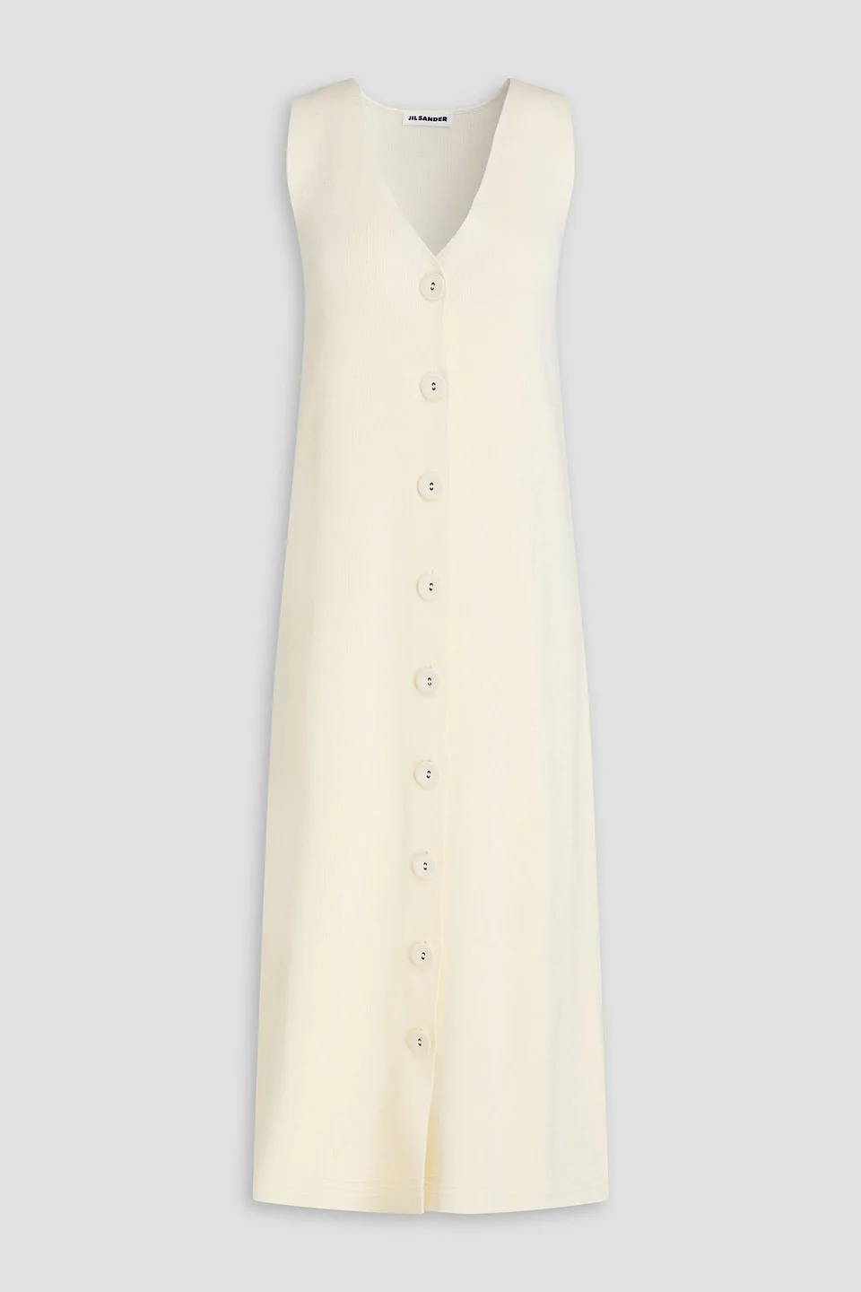Ribbed cotton-blend midi dress - 1