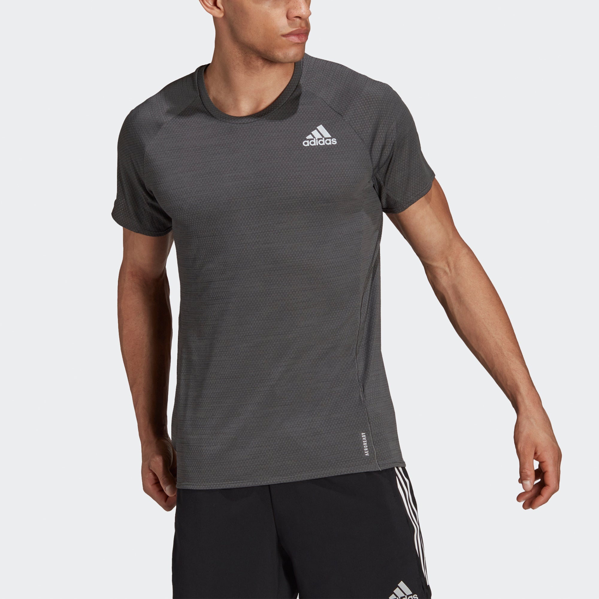 adidas Leisure Sports Running Short Sleeve Men's Dark Grey H25045 - 2