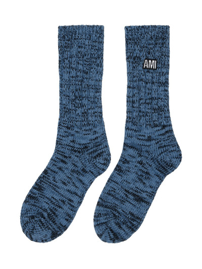 AMI Paris Blue Marled Socks outlook