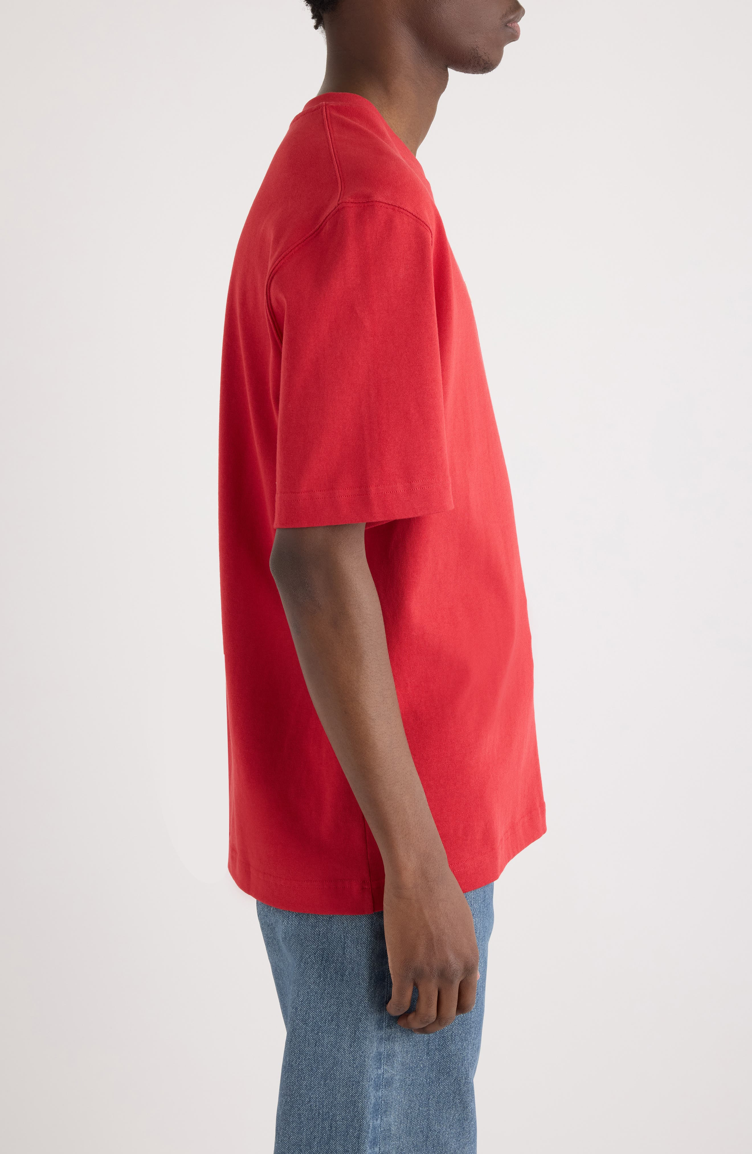 Jacquemus Le T-Shirt Gros Grain Cotton T-Shirt in Dark Red at Nordstrom - 4