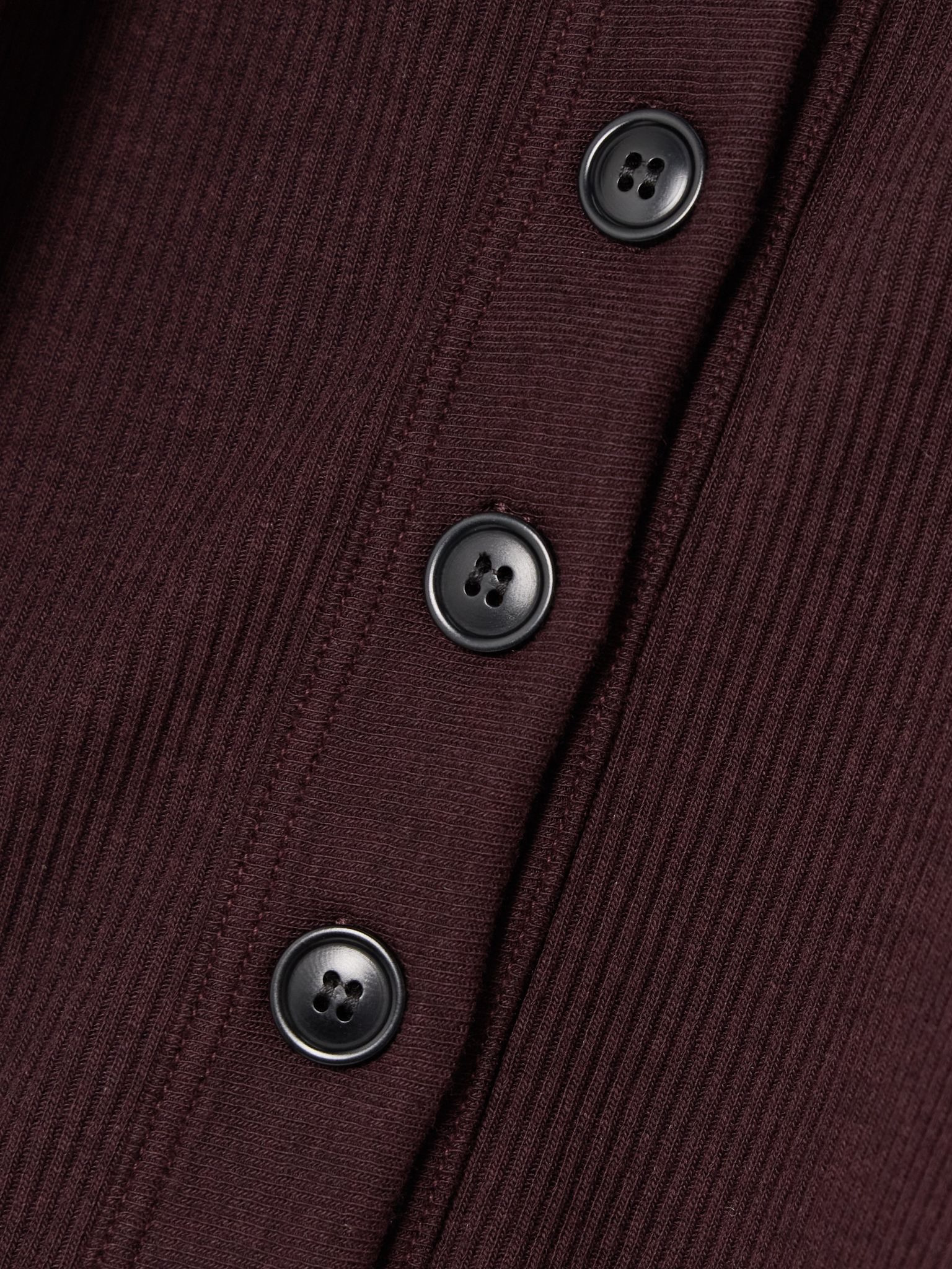 Varra ribbed stretch cotton and Lyocell-blend Henley top Burgundy - 4